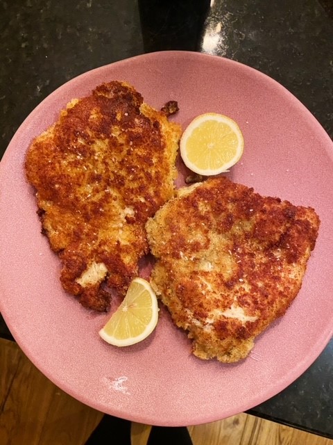 Panko Chicken Cutlets with Lemon and Mustard